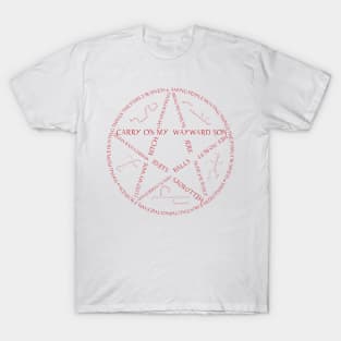 Supernatural Devil's Trap Typography Red T-Shirt